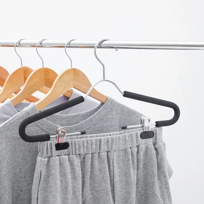 Gambar Stora Hanger Baju Aluminium Dengan Clip 42 cm - Hitam