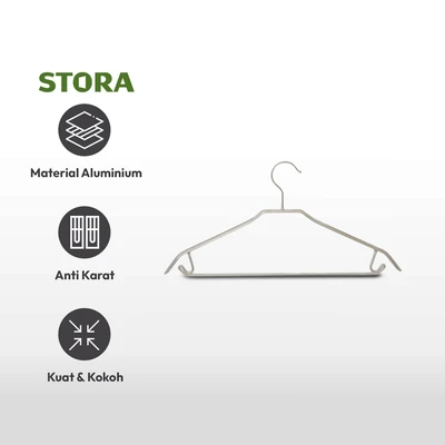 Gambar Stora Hanger Baju Aluminium 44 cm - Abu-Abu