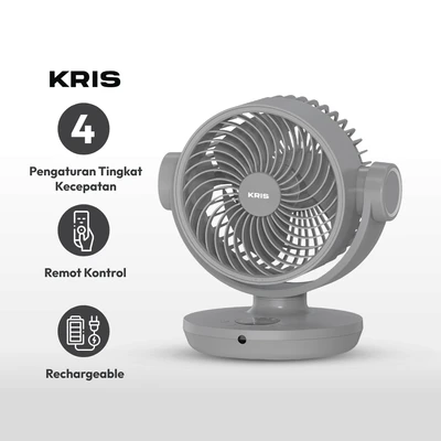 Gambar Kris Kipas Angin Circulator Rechargeable - Abu-Abu