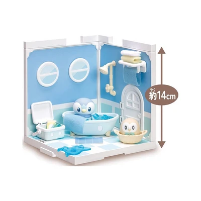 Gambar Takara Tomy Set Minifigure Pokepeace House Bathroom Piplup Rowlet - Biru