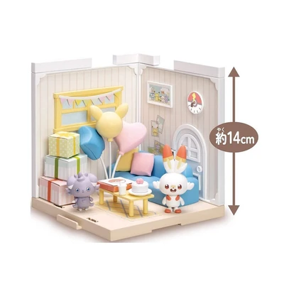 Gambar Takara Tomy Set Minifigure Pokepeace House Lounge Scorbunny Espurr - Krem