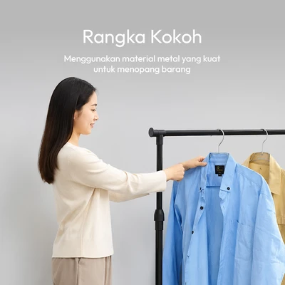 Gambar Informa Jash Gantungan Baju Single - Hitam