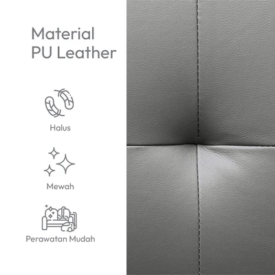 Gambar Informa Geni Sofa Bed Kulit Dengan Console A15 - Abu-Abu