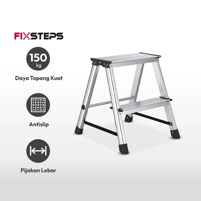 Gambar Fixsteps 42 Cm Tangga Lipat Aluminium Stool 2 Step