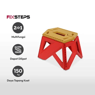 Gambar Fixsteps Bangku Pijak Lipat Mvl Iron 23 cm - Merah