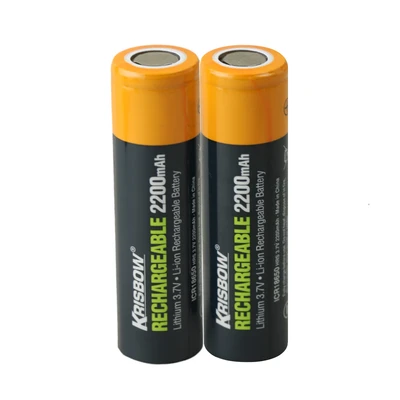 Gambar Krisbow Set 2 Pcs Baterai Rechargeable 2200 Mah 18650