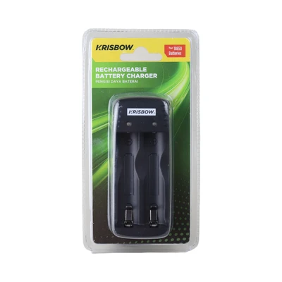 Gambar Krisbow Charger Baterai 2 Slot 18650 5v