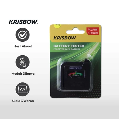 Gambar Krisbow Baterai Tester 1.5v Aa/aaa/c//d/9v