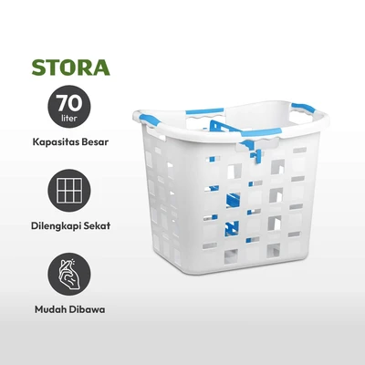 Gambar Stora Keranjang Laundry Tall Dengan Sorter 56.5x44x47.2 cm