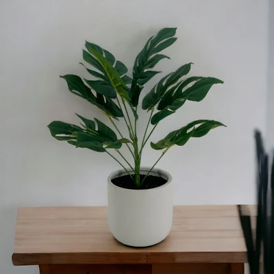 Gambar Arthome Tanaman Artifisial V Monstera Dengan Pot 41 cm - Hijau