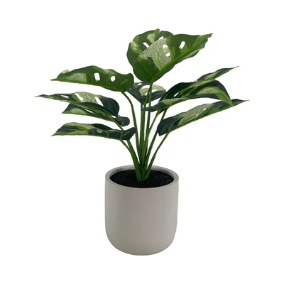 Gambar Arthome Tanaman Artifisial Monstera Dengan Pot 12.5x12.5x41 cm - Hijau