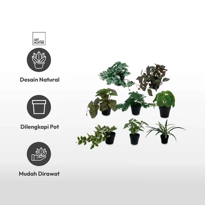 Gambar Arthome Tanaman Artifisial Greenary Dengan Pot 20 cm - Hijau