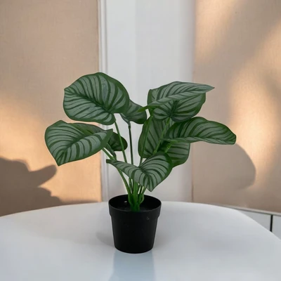 Gambar Arthome Tanaman Artifisial Big Leaf Dengan Pot 9x9x29 cm Random