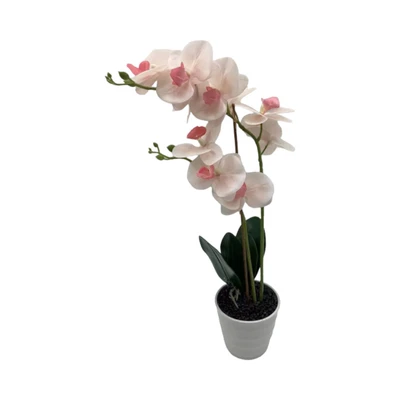 Gambar Arthome Bunga Artifisial Orchid 2 Tangkai Dengan Pot 51 cm - Peach