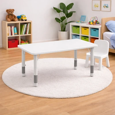 Gambar Informa Yuki Meja Anak Adjustable Rectangle - Abu-Abu