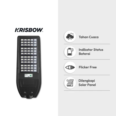 Gambar Krisbow Lampu Jalan LED Solar Integrated 20 Watt 2000 Lumen - Hitam