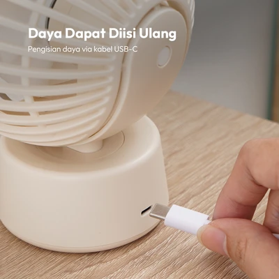 Gambar Memoo Kipas Angin Portable Rechargeable 1800 mAh - Putih