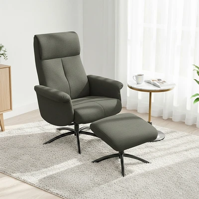 Gambar Informa Clove Kursi Recliner Fabric 1 Seater Dengan Ottoman - Hijau