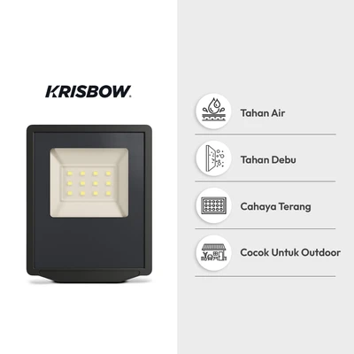 Gambar Krisbow Lampu Sorot LED DOB 10 Watt SMD Warm White - Hitam