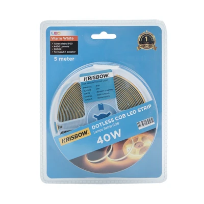 Gambar Krisbow Lampu LED Strip Dotless Warm White 5 Meter 40 Watt IP20