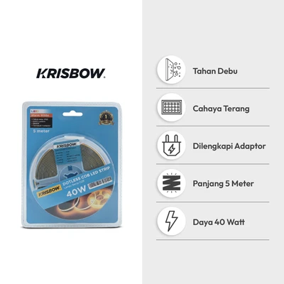 Gambar Krisbow Lampu LED Strip Dotless Warm White 5 Meter 40 Watt IP20