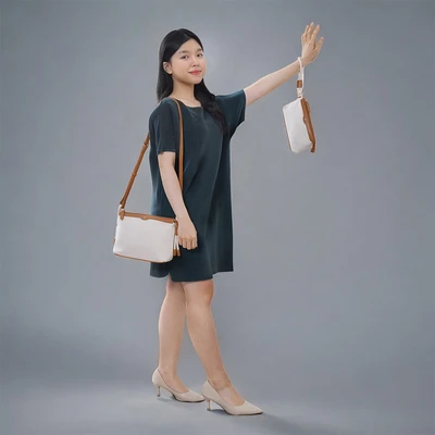 Gambar THYS Tas Selempang Top Zipper - Abu-Abu