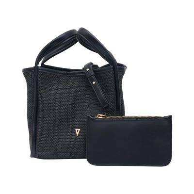 Gambar THYS Tas Selempang Woven Straw Medium - Hitam