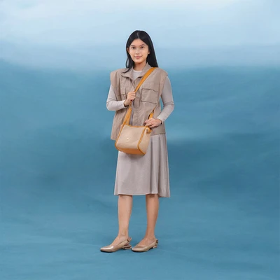 Gambar THYS Tas Selempang Woven Straw Medium - Hitam