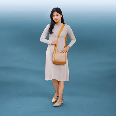 Gambar THYS Tas Selempang Woven Straw Medium - Putih