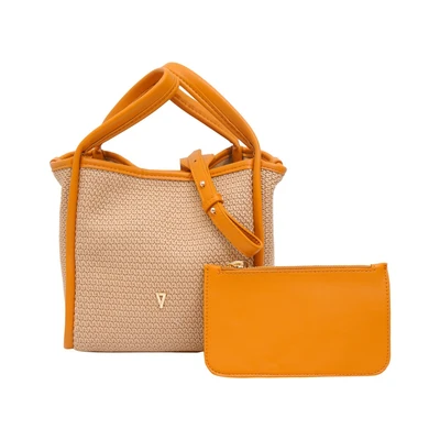 Gambar THYS Tas Selempang Woven Straw Medium - Cokelat