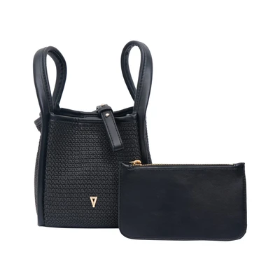 Gambar THYS Tas Selempang Woven Straw Small - Hitam
