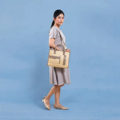 Gambar THYS Tas Tangan Shopper Woven Large - Cokelat