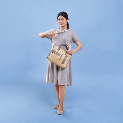 Gambar THYS Shoppper Tas Tangan Woven Large - Hitam