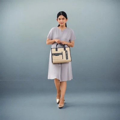 Gambar THYS Shoppper Tas Tangan Woven Medium - Hitam