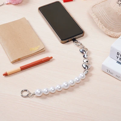 Gambar Ataru Gelang Gantungan Handphone Love - Silver Pearl