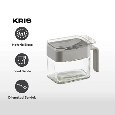 Gambar Picas Tempat Bumbu Dapur Kaca 300 ml - Abu-Abu