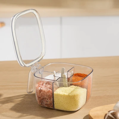 Gambar Kris Tempat Bumbu Dapur Plastik Multi Grid Transparan