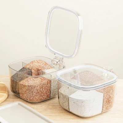 Gambar Kris Tempat Bumbu Dapur Plastik Multi Grid Transparan