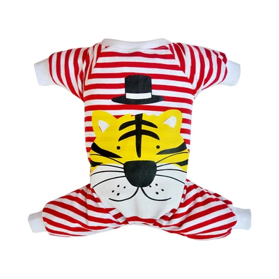 Gambar Doggy Dolly Ukuran S Baju Pajamas Anjing Stripe - Merah