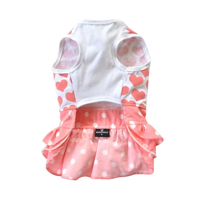 Gambar Doggy Dolly Ukuran S Baju Dress Anjing Heart - Pink