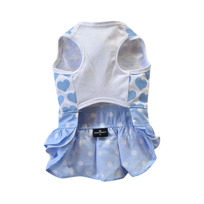 Gambar Doggy Dolly Ukuran S Baju Dress Anjing Heart - Biru
