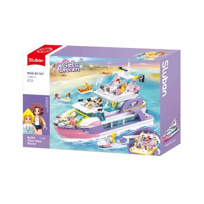 Gambar Sluban Set 1108 Pcs Girls Dream Yacht M38-b1167 - Ungu/pink