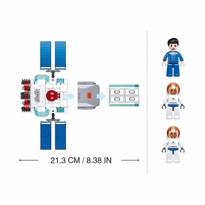 Gambar Sluban Set 286 Pcs Space Station M38-b1198 - Putih/biru