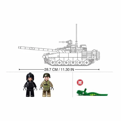Gambar Sluban Set 768 Pcs Main Battle Tank 1/35 T80Bvms
