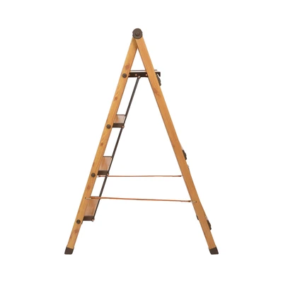 Gambar Fixsteps 1.1 Mtr Tangga Lipat Aluminium Slim Motif Kayu 4 Step