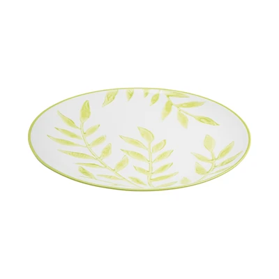Gambar Appetite Celosia Piring Makan Porcelain Leaf 26.5 cm - Putih