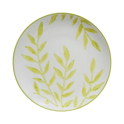 Gambar Appetite Celosia Piring Makan Porcelain Leaf 26.5 cm - Putih