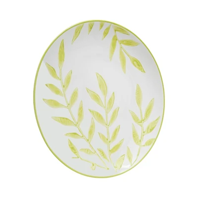 Gambar Appetite Celosia Piring Makan Porcelain Leaf 26.5 cm - Putih