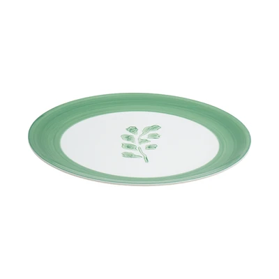 Gambar Appetite Casrin Piring Makan Porcelain Leaf 26.5 cm - Hijau