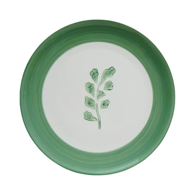 Gambar Appetite Casrin Piring Makan Porcelain Leaf 26.5 cm - Hijau